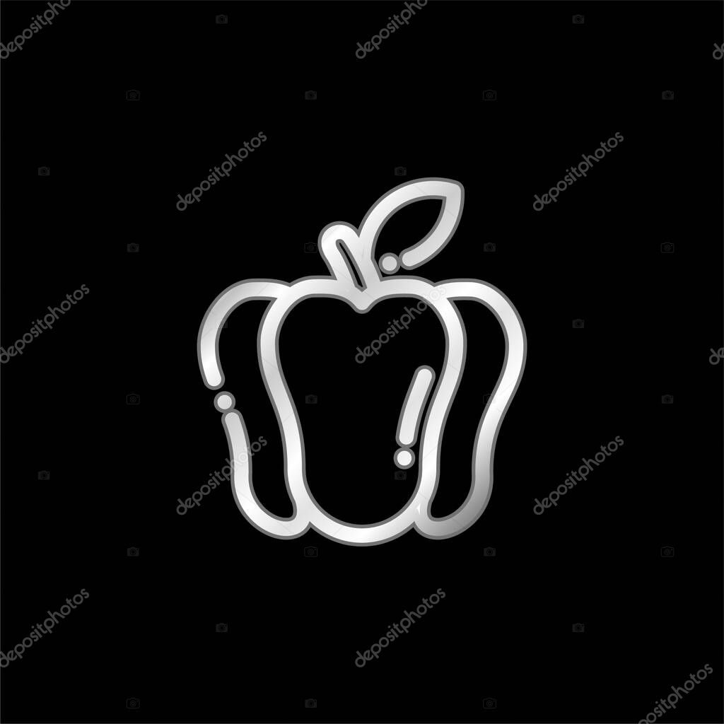 Bell Pepper silver plated metallic icon
