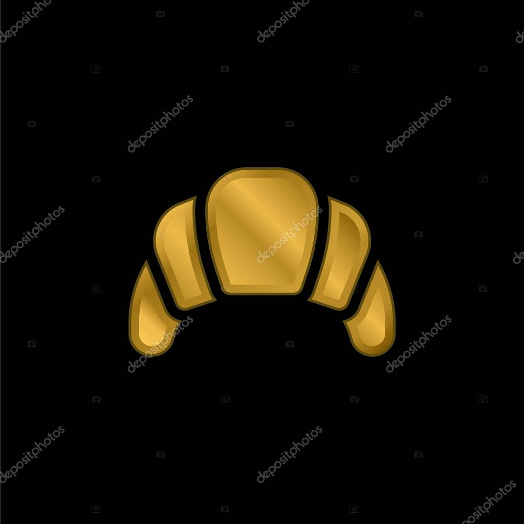 Baked gold plated metalic icon or logo vector