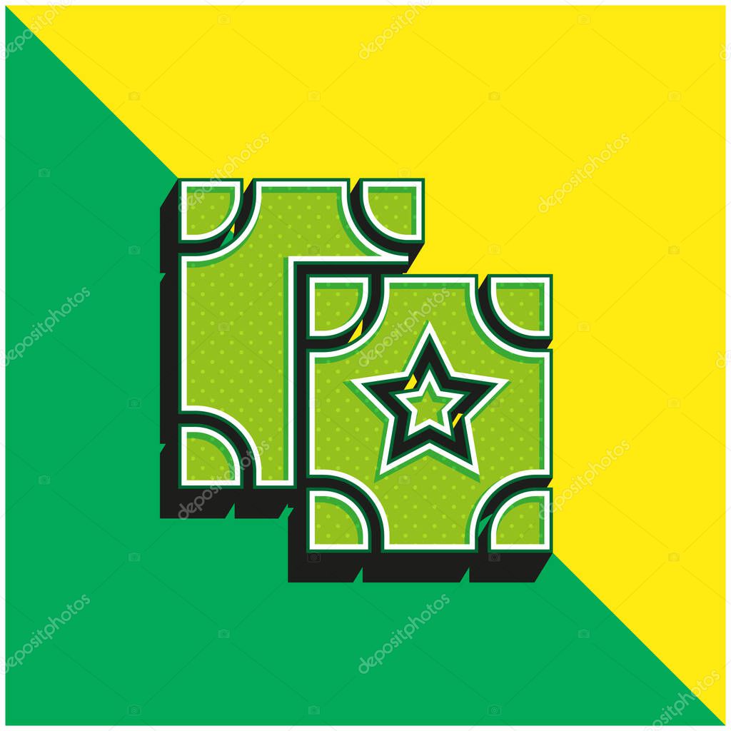 Astrology Green and yellow modern 3d vector icon logo