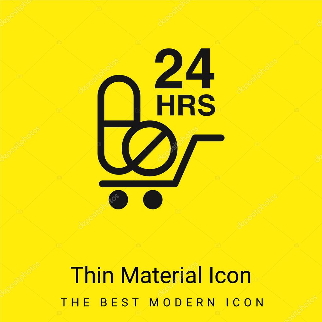24 Hours Drugs Delivery minimal bright yellow material icon