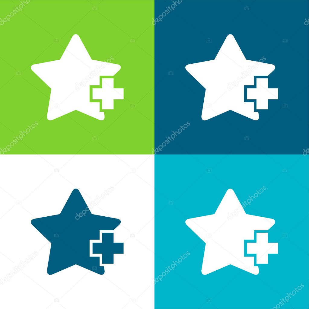 Add A Star Interface Symbol Flat four color minimal icon set