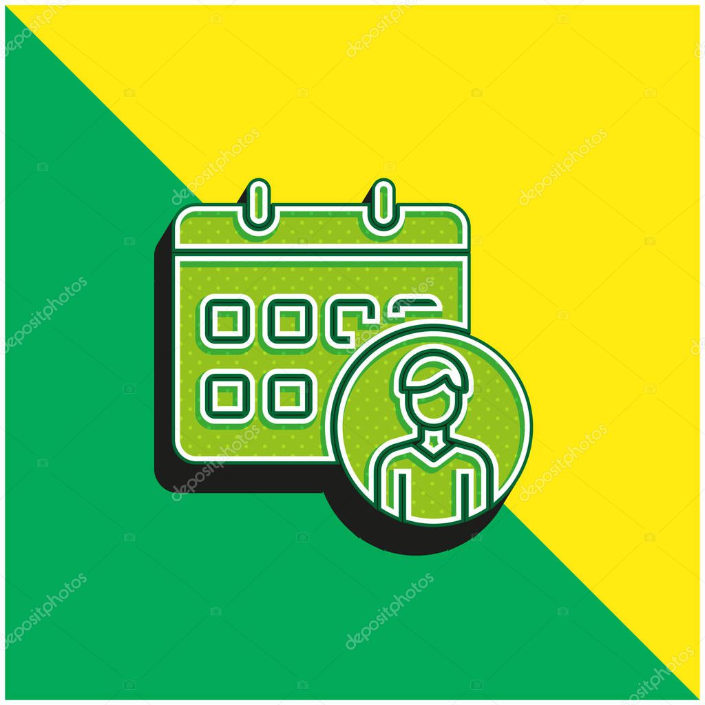 Appointment Green and yellow modern 3d vector icon logo