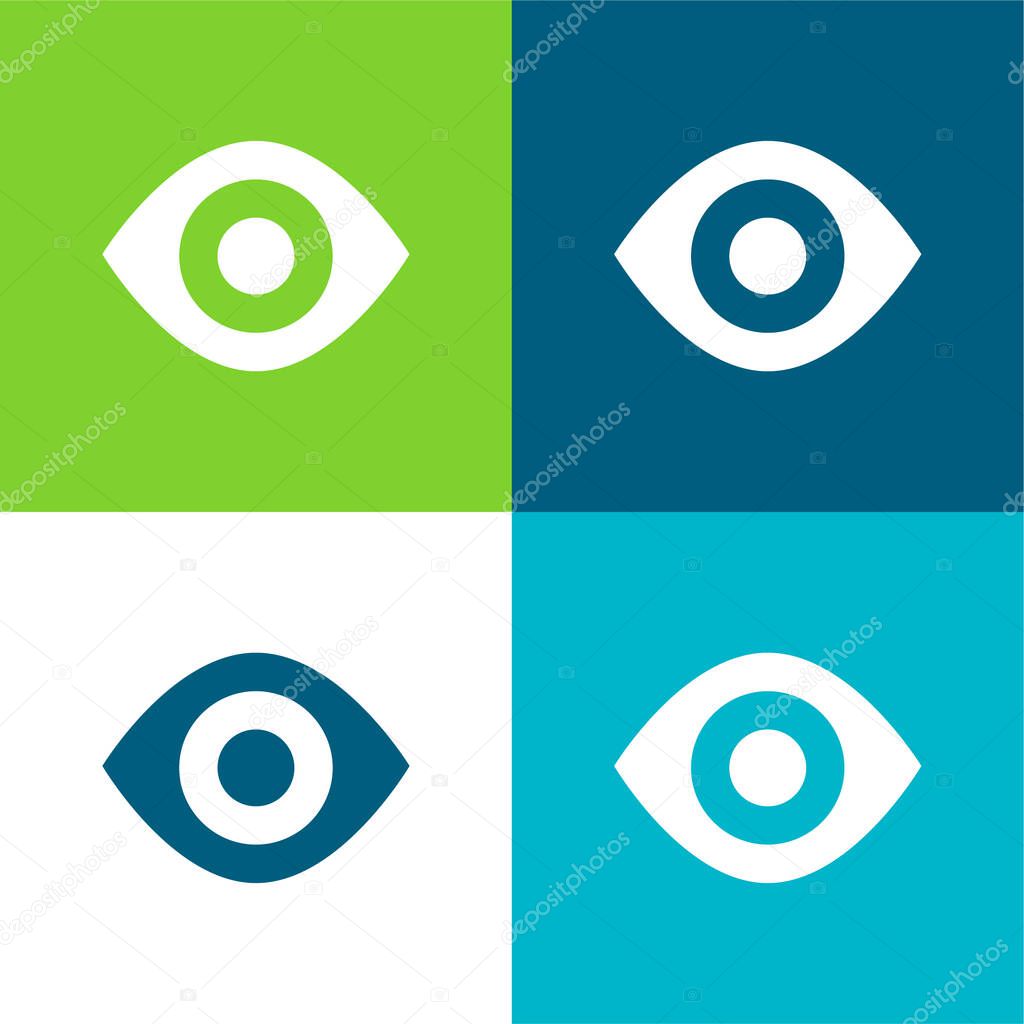 Black Eye Flat four color minimal icon set