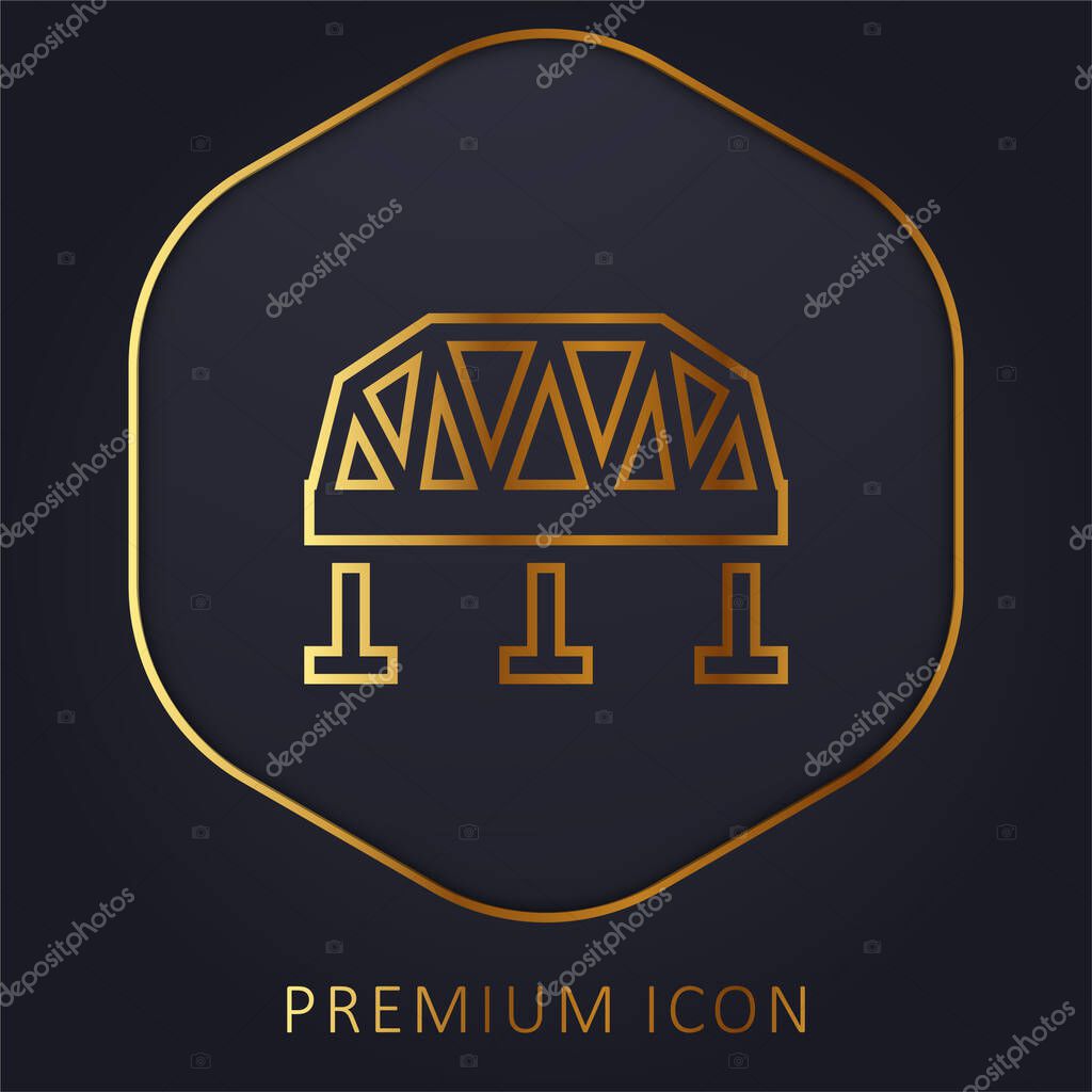 Bridge golden line premium logo or icon