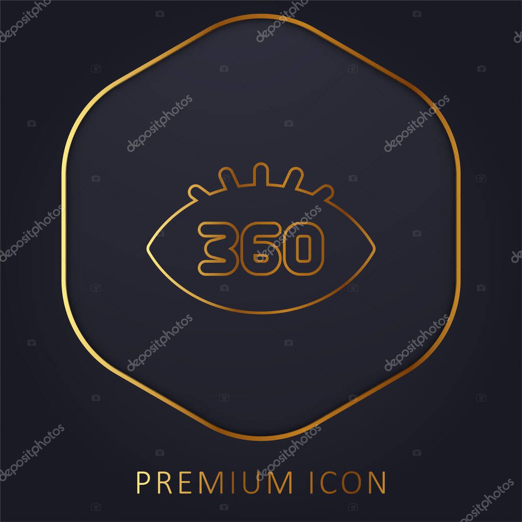 360 Degrees golden line premium logo or icon