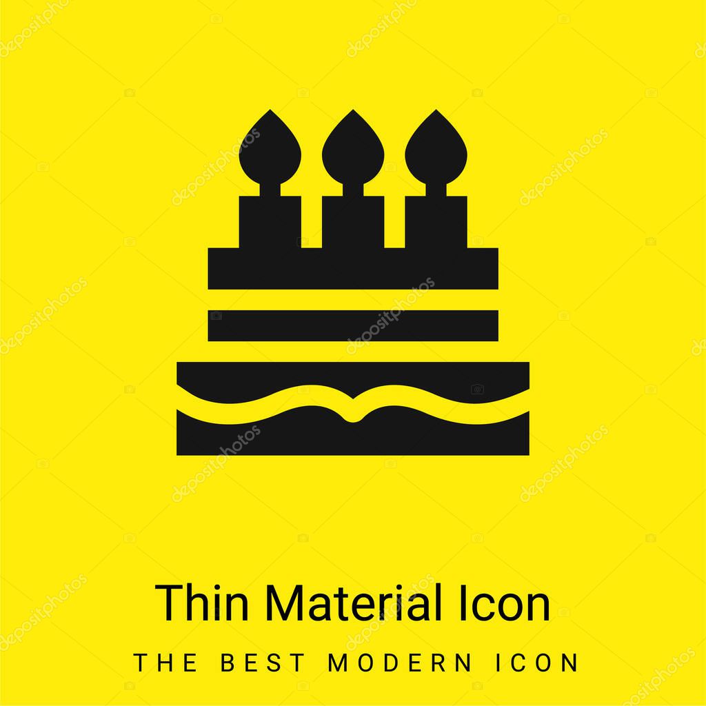 Birthday Cake minimal bright yellow material icon