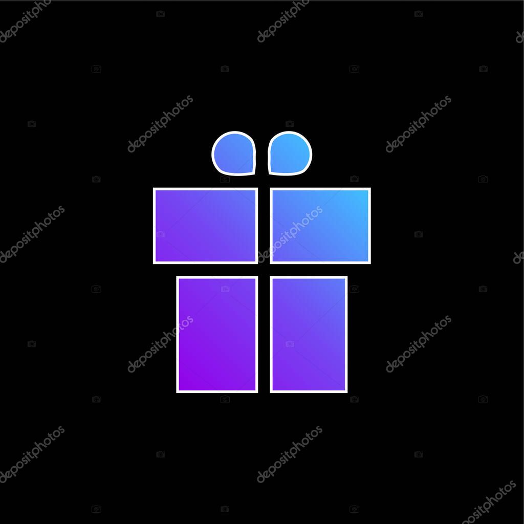 Boxed Gift With Ribbon blue gradient vector icon
