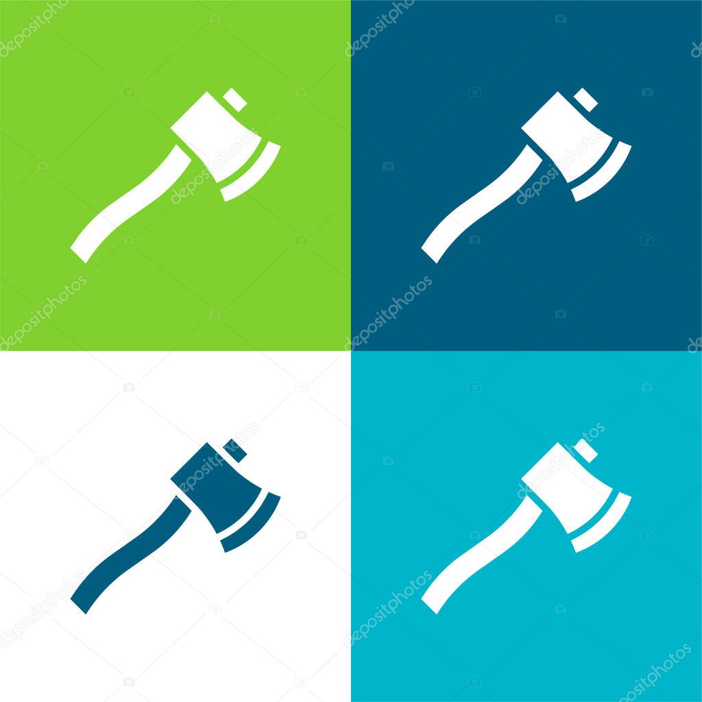 Axe Flat four color minimal icon set