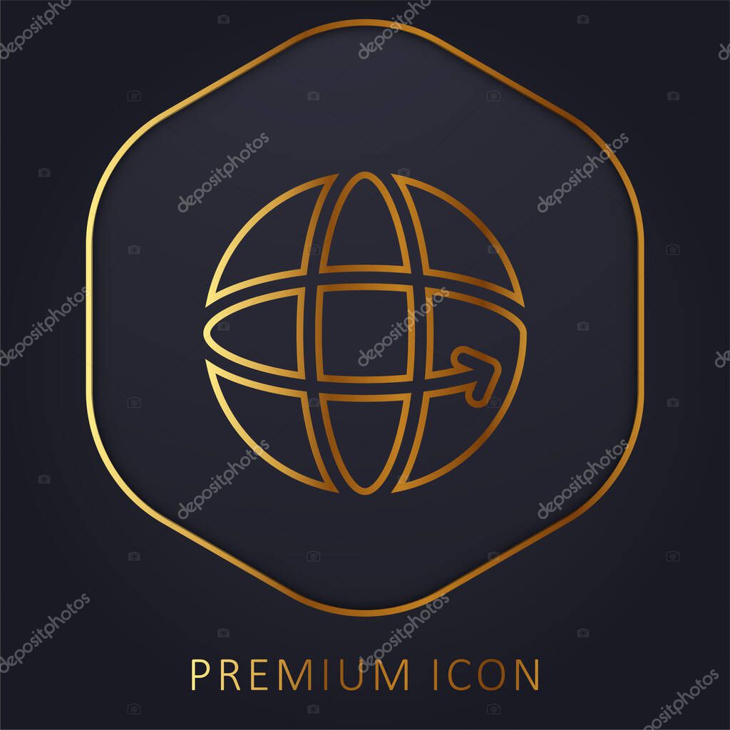 360 golden line premium logo or icon