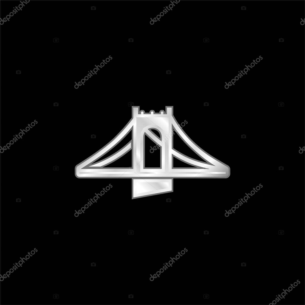 Bridge silver plated metallic icon