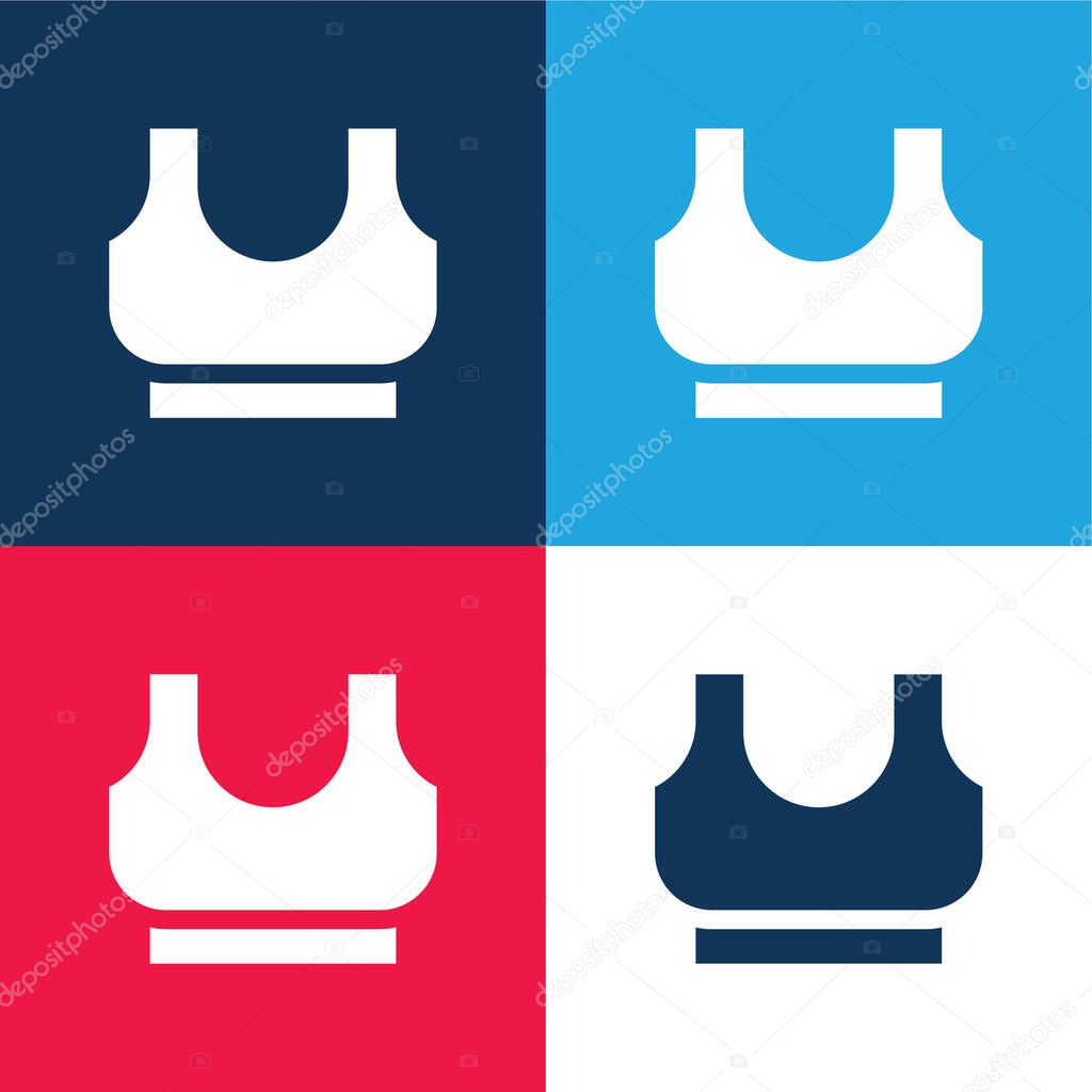 Bra blue and red four color minimal icon set