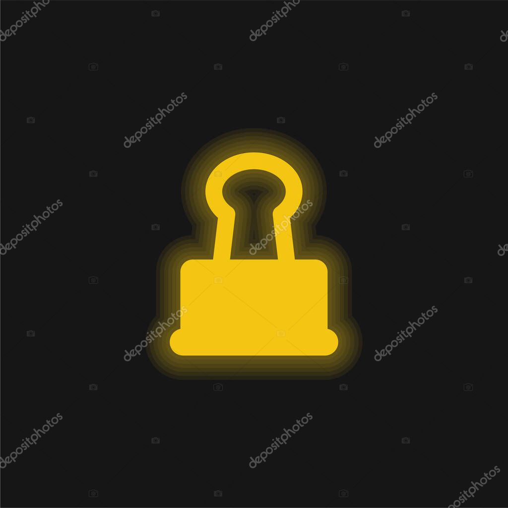 Big Clip yellow glowing neon icon