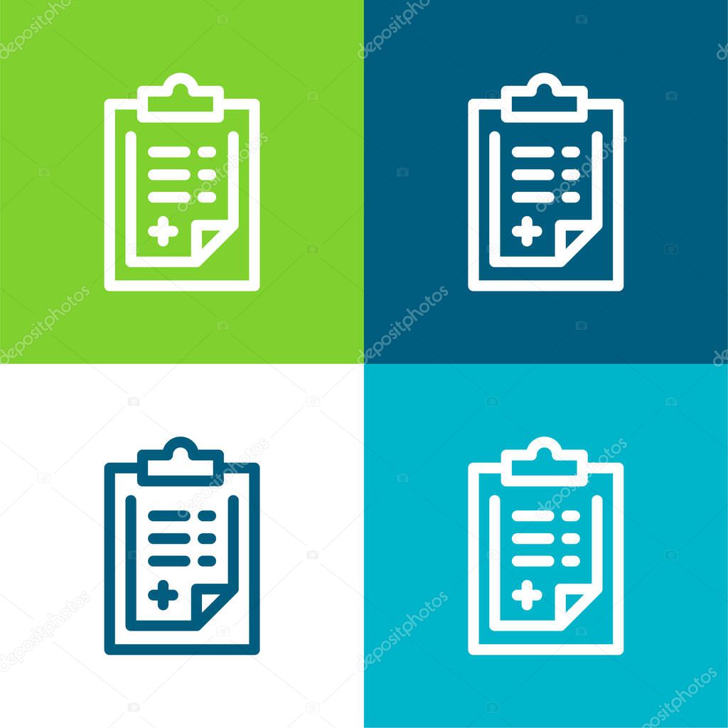 Admision Form Flat four color minimal icon set