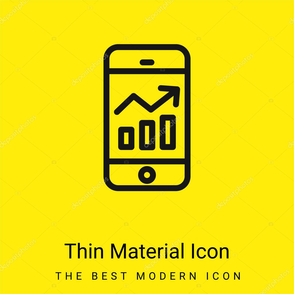 Analytics minimal bright yellow material icon