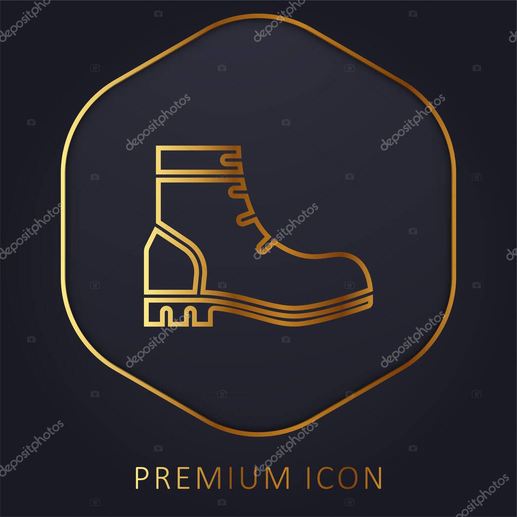 Boots golden line premium logo or icon