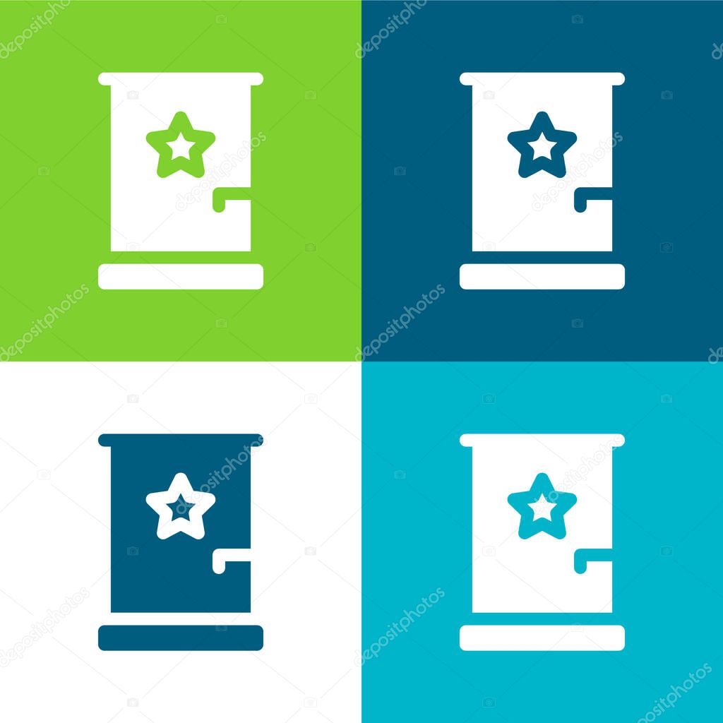 Backstage Flat four color minimal icon set