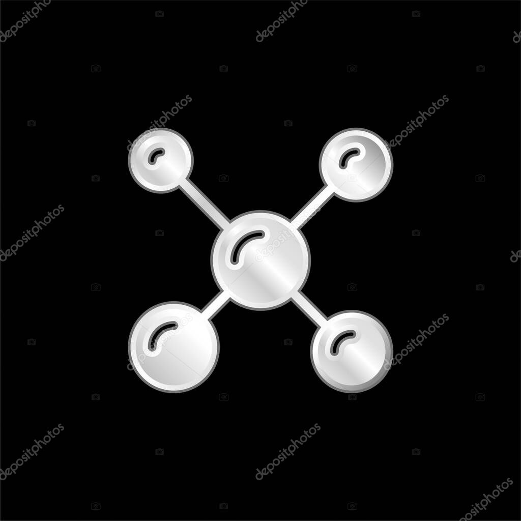 Atoms silver plated metallic icon