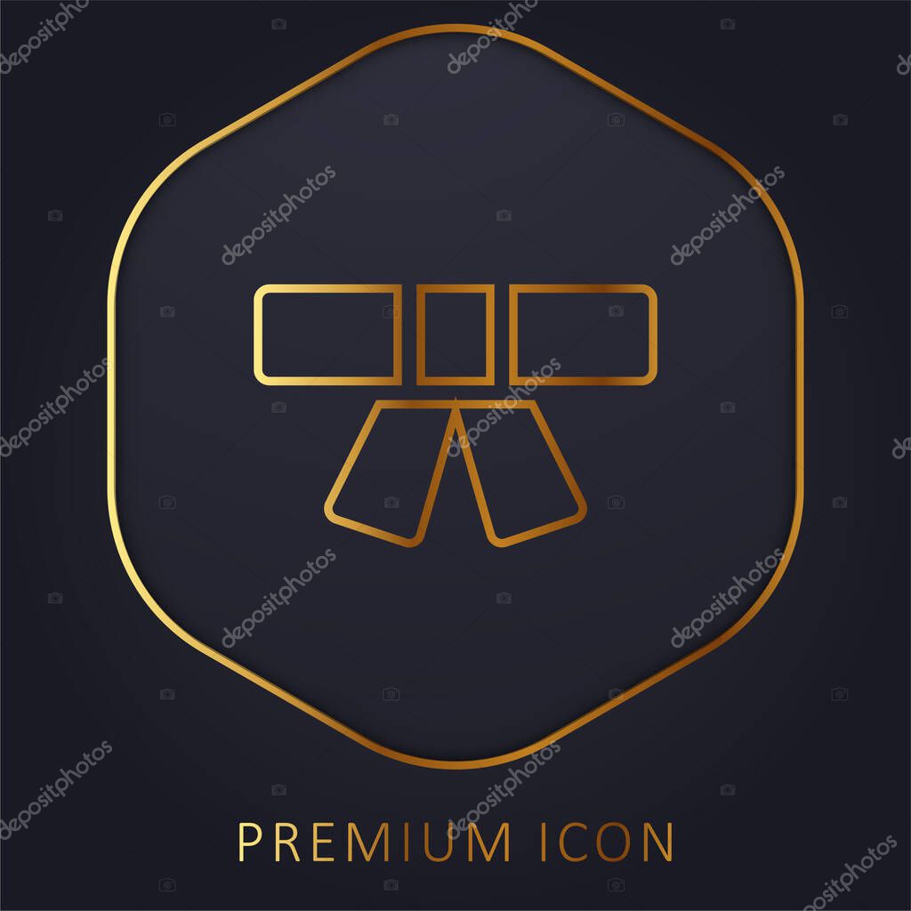 Belt golden line premium logo or icon