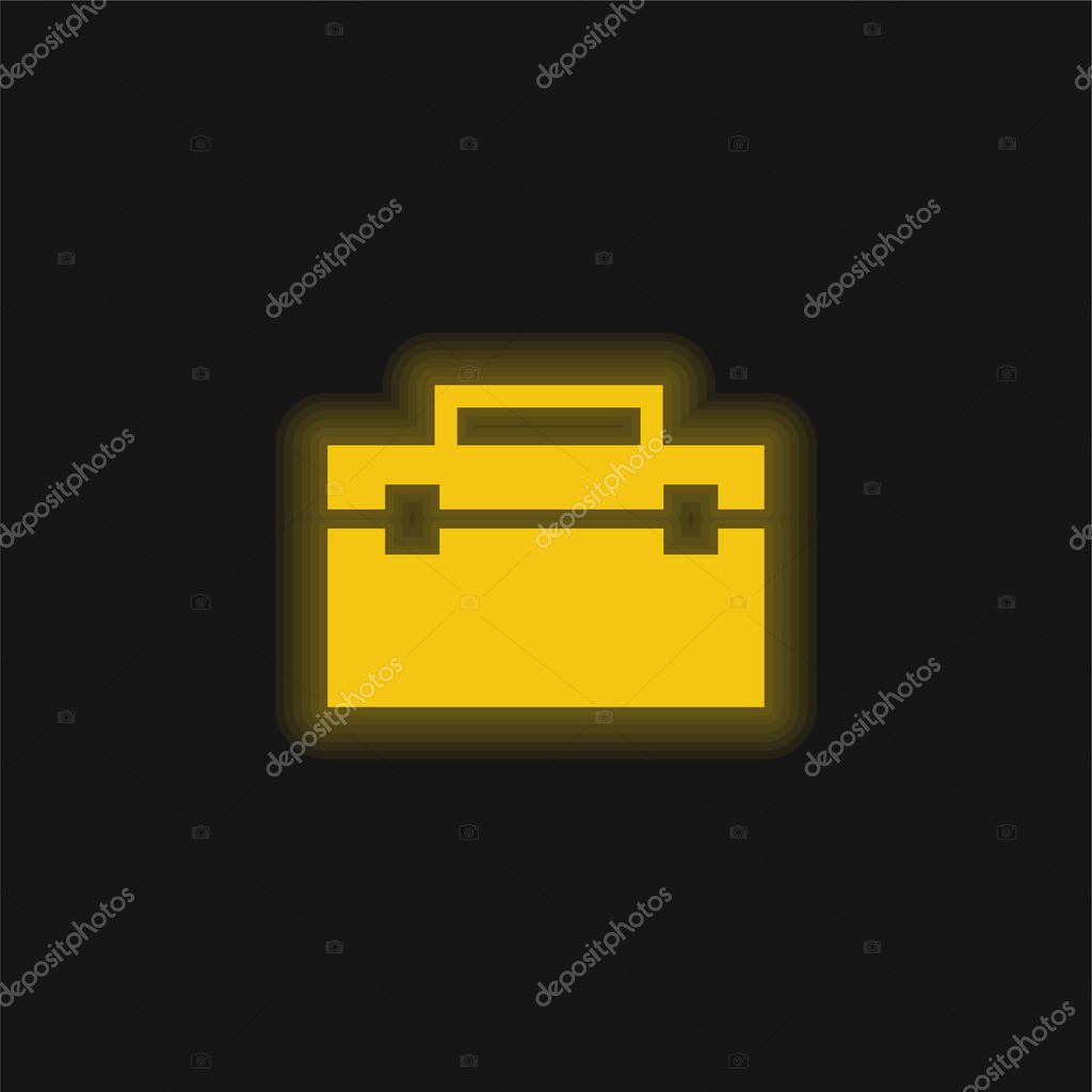 Black Portfolio yellow glowing neon icon