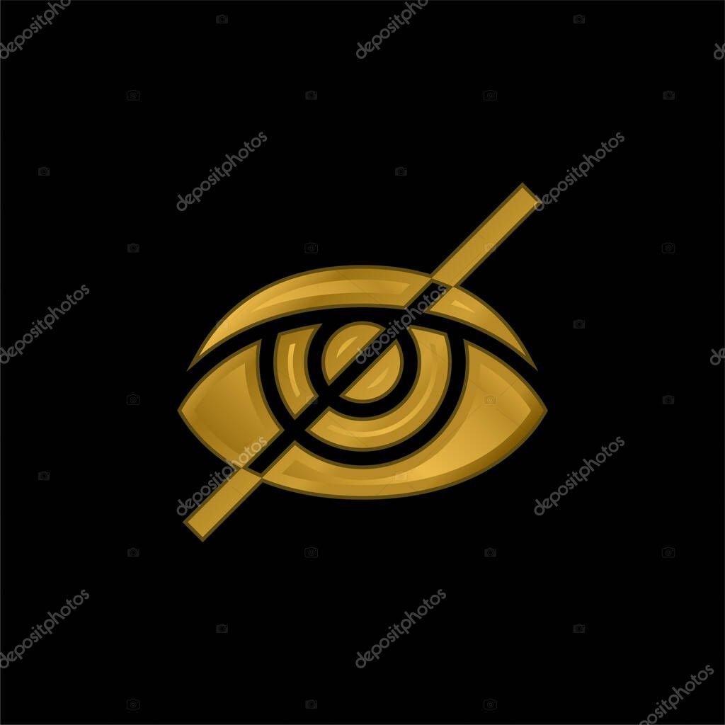Blind gold plated metalic icon or logo vector