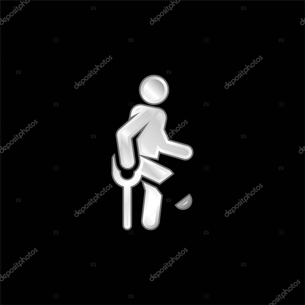 Accident silver plated metallic icon