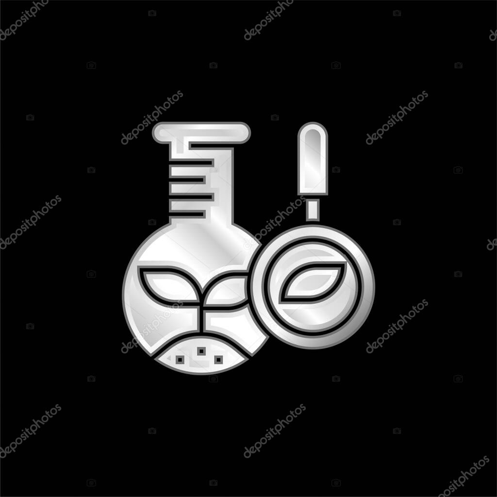 Biology silver plated metallic icon