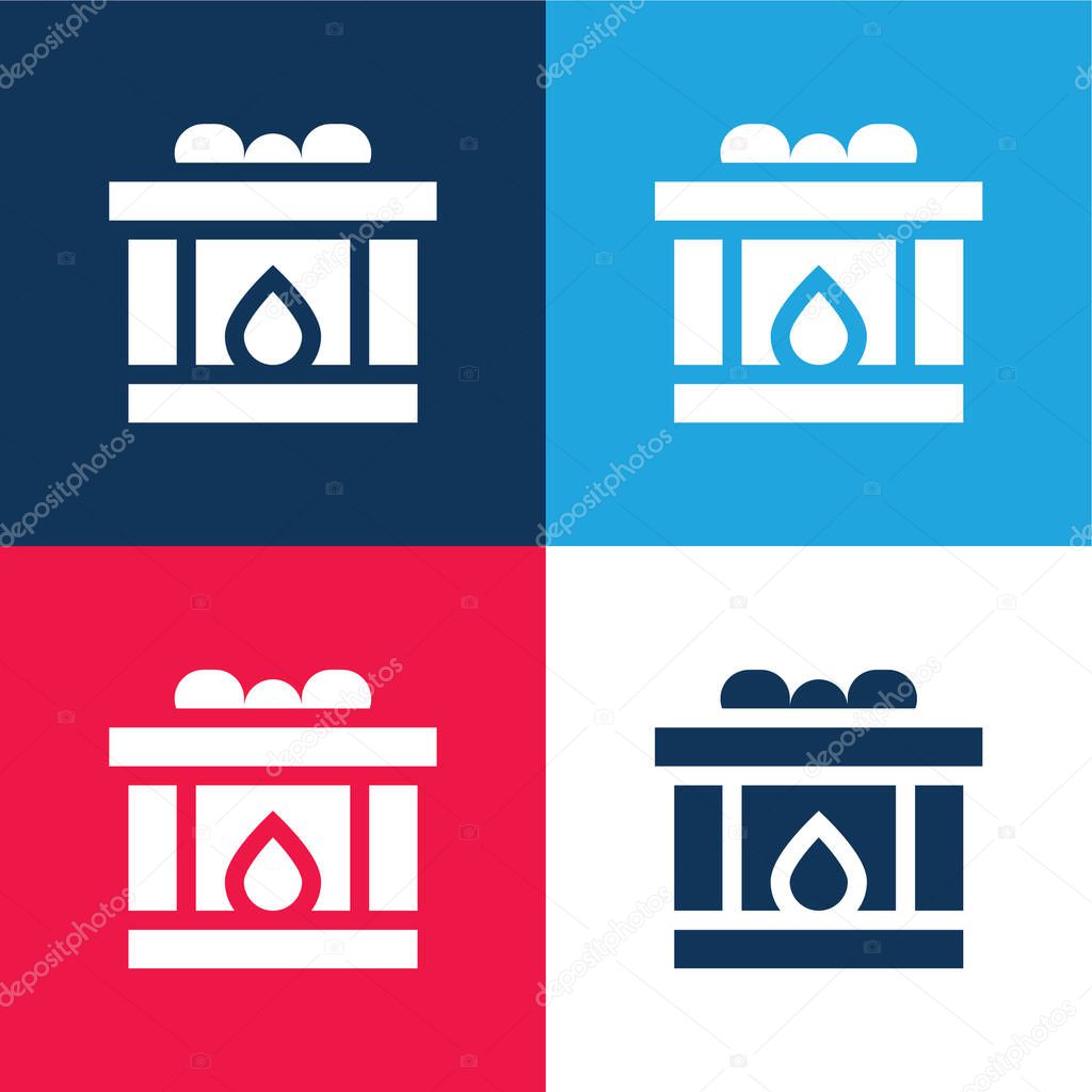Blood Donation blue and red four color minimal icon set