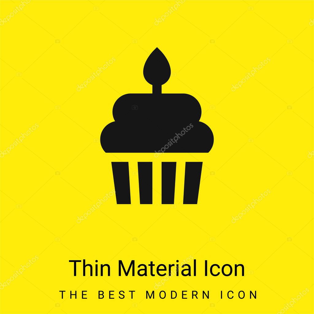 Birthday Cake minimal bright yellow material icon