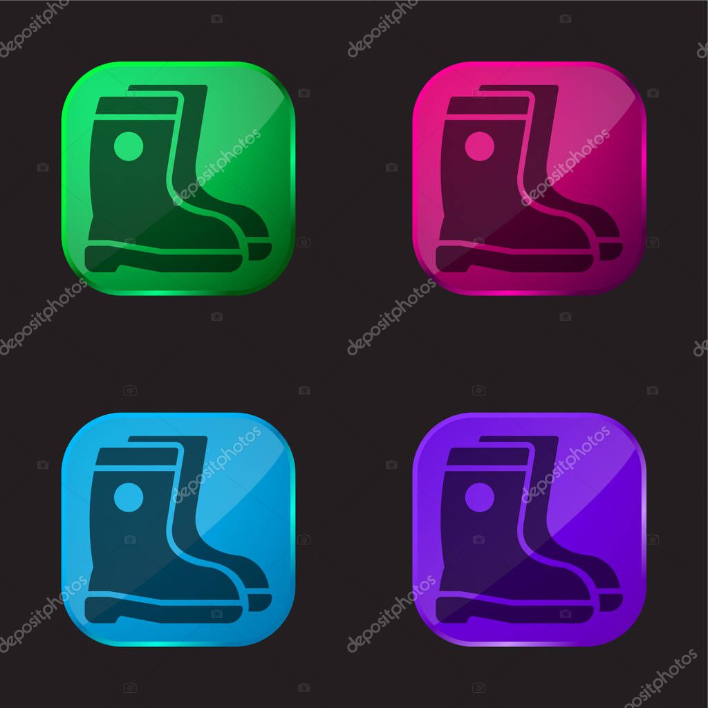 Boots four color glass button icon