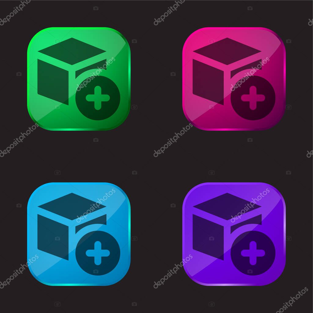 Add four color glass button icon