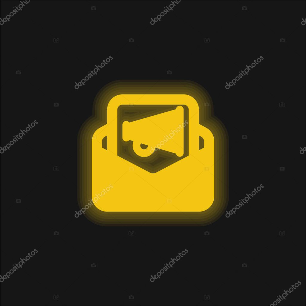 Ads yellow glowing neon icon