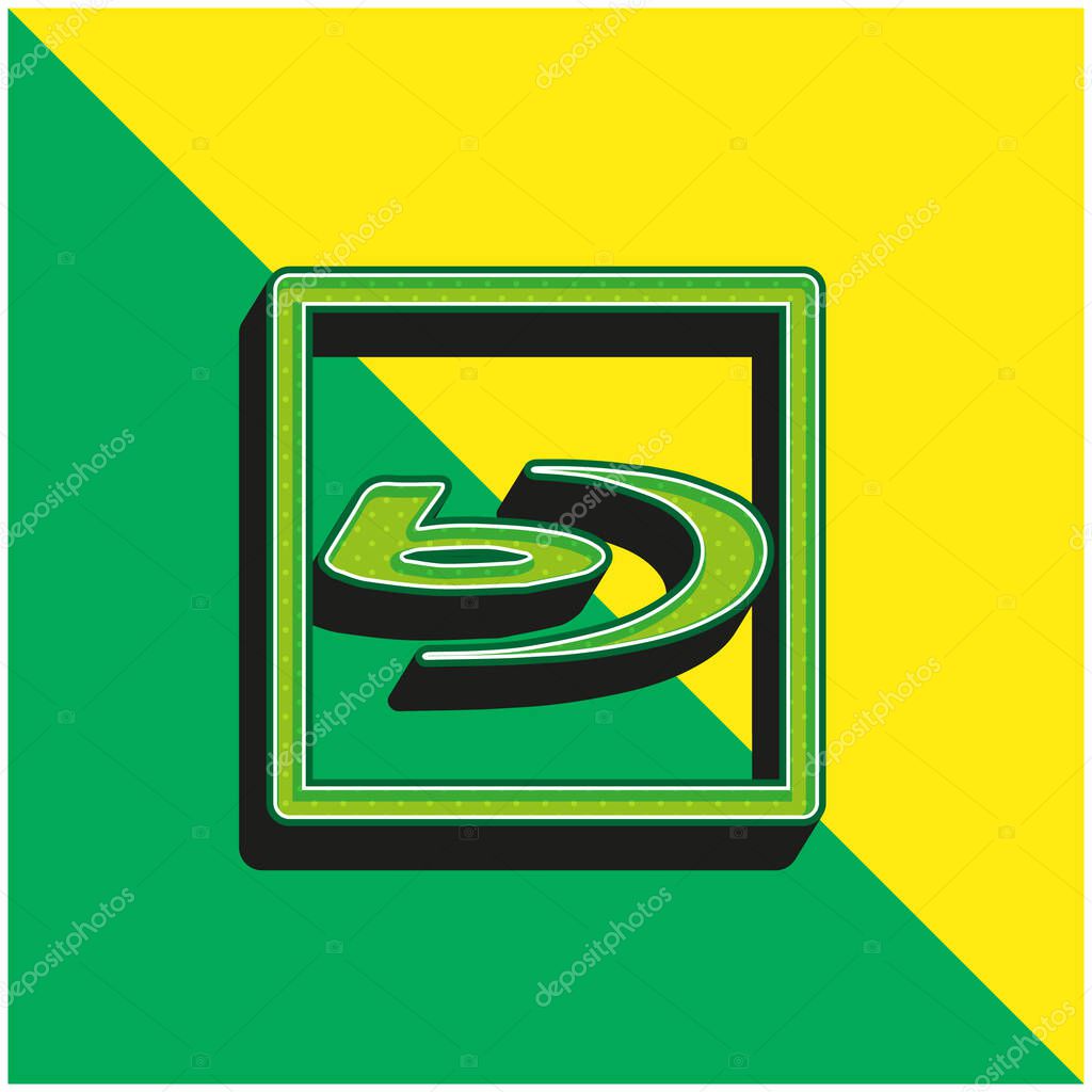 Blu Ray Sign Green and yellow modern 3d vector icon logo