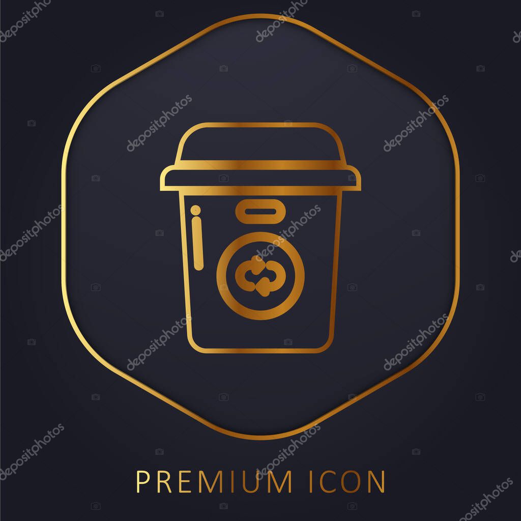 Bin golden line premium logo or icon