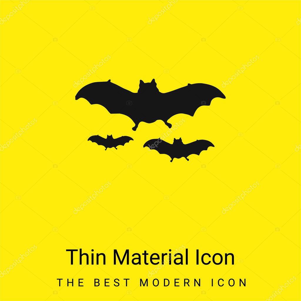 Bats Flying minimal bright yellow material icon