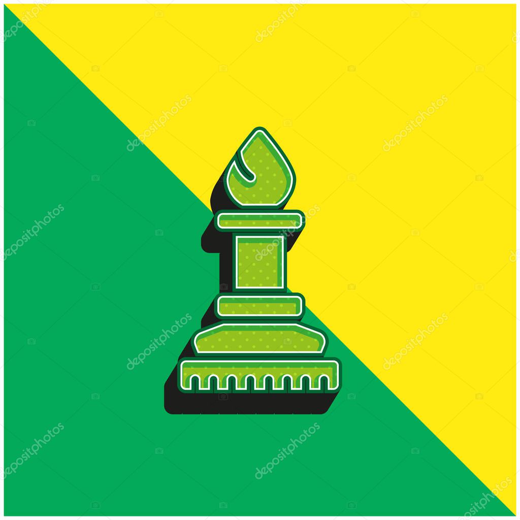 Bishop Green and yellow modern 3d vector icon logo