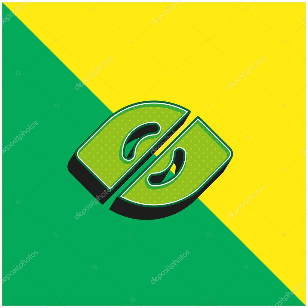 Blind Green and yellow modern 3d vector icon logo
