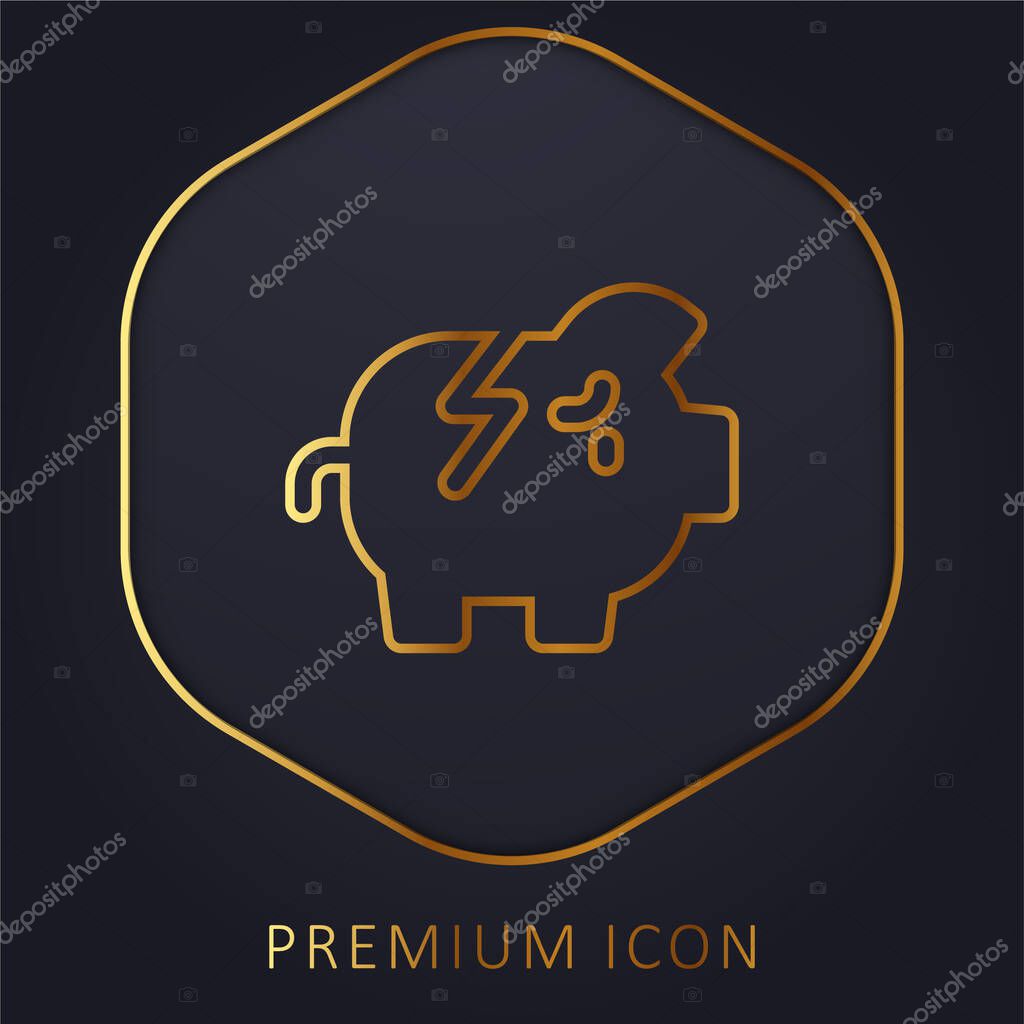 Bankrupt golden line premium logo or icon