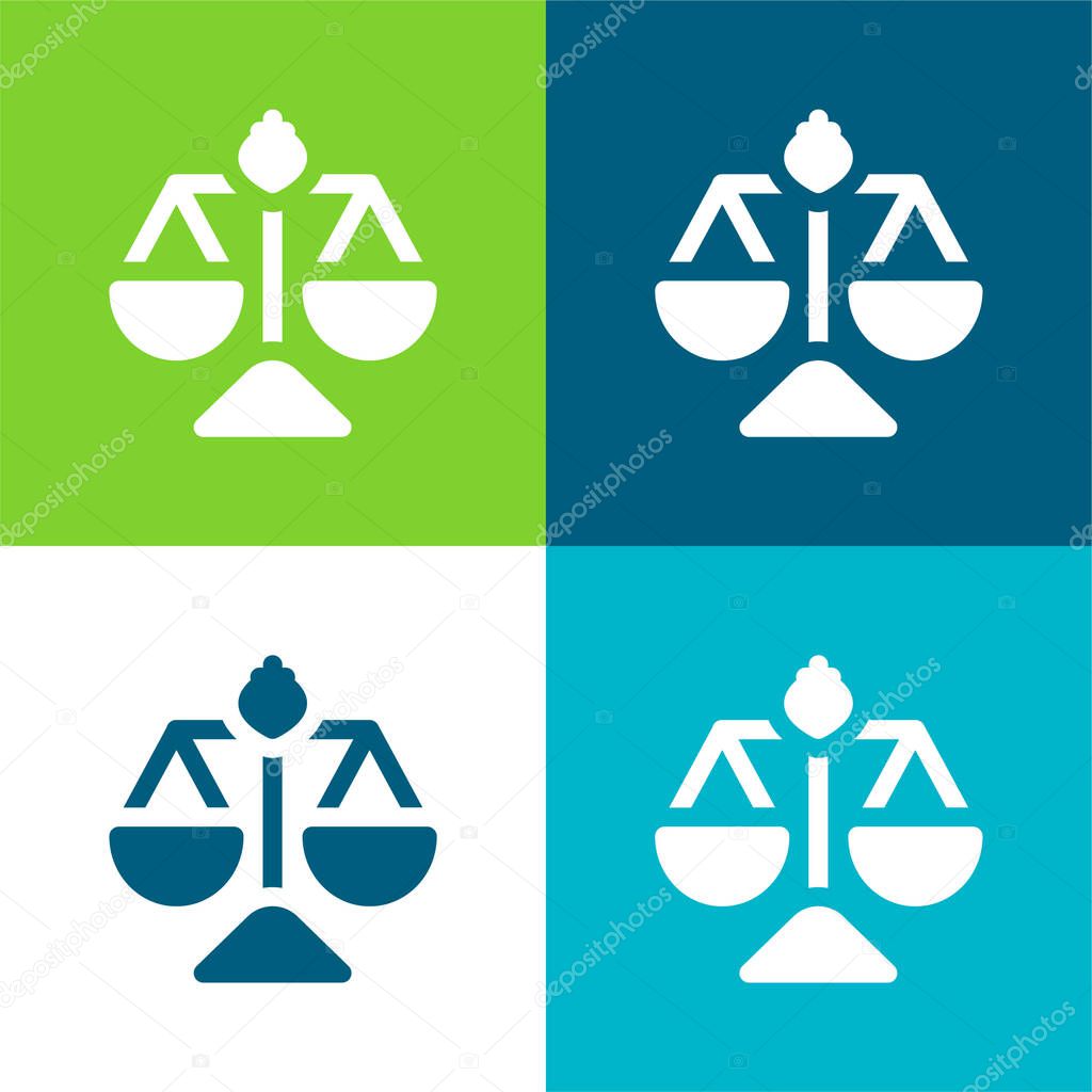 Balance Flat four color minimal icon set