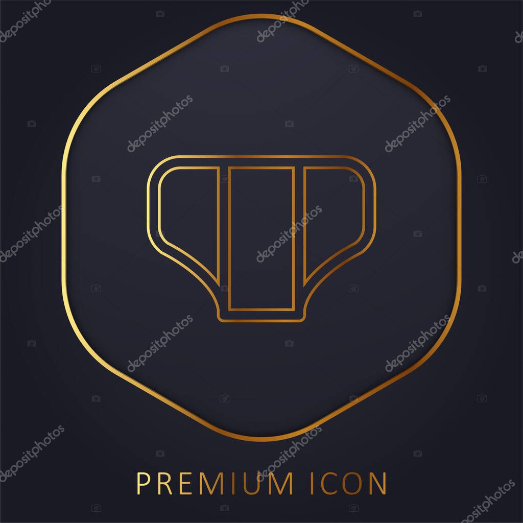 Baby Diaper Outline golden line premium logo or icon