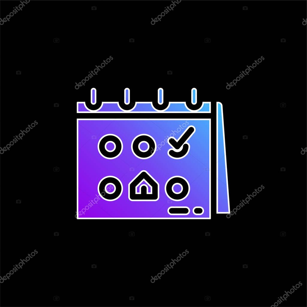 Booking blue gradient vector icon