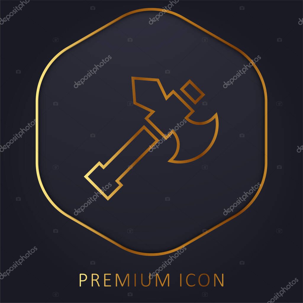 Axe golden line premium logo or icon