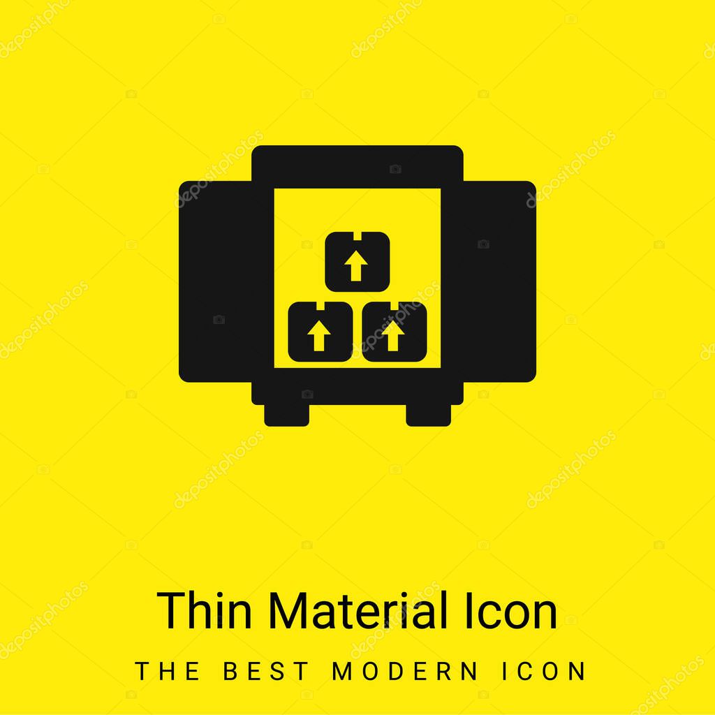 Boxes Storage For Delivery Inside A Truck Box From Back View minimal bright yellow material icon