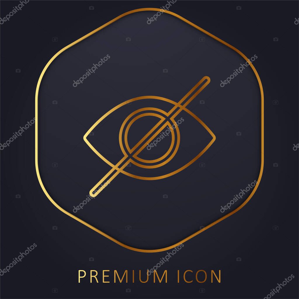 Blind golden line premium logo or icon