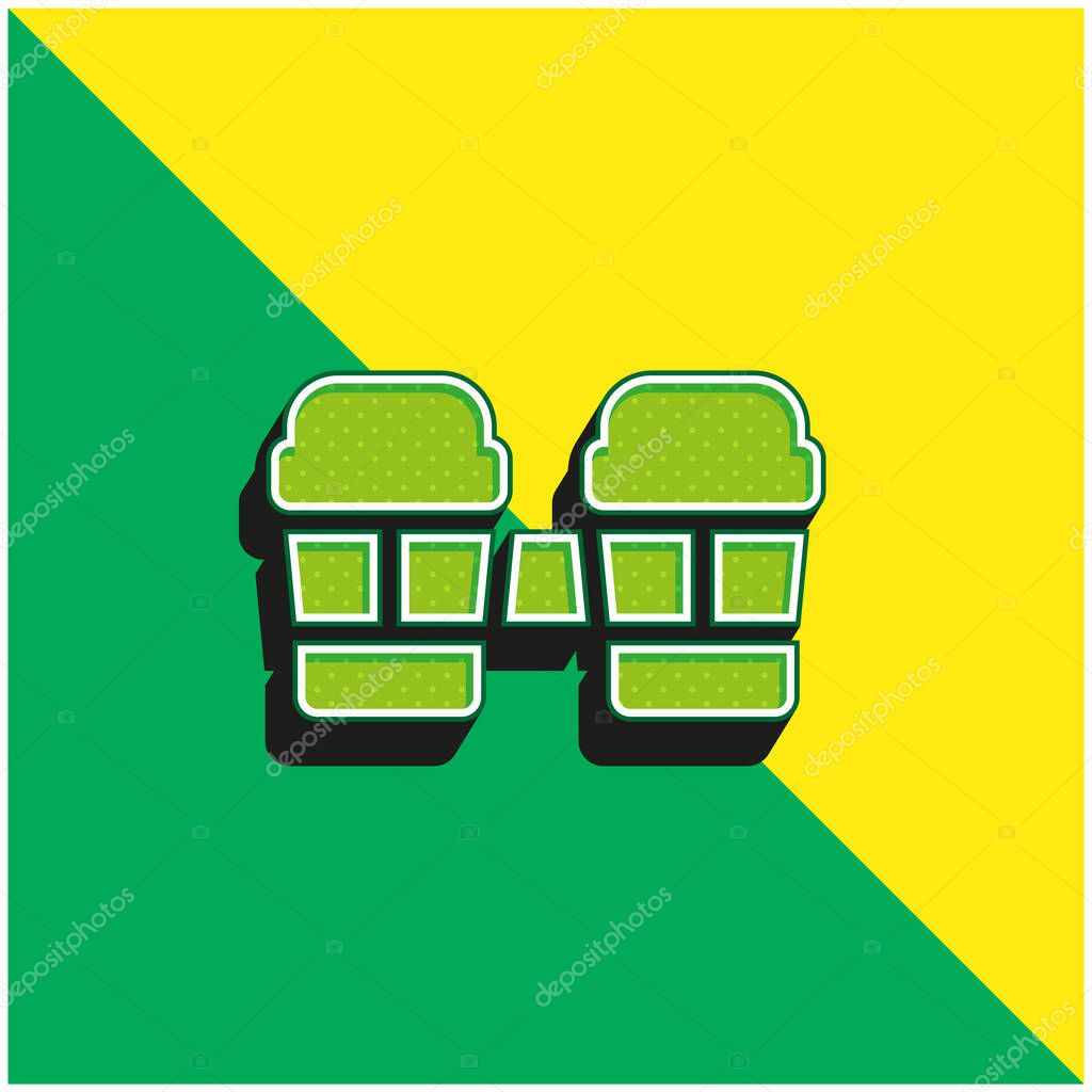 Bongos Green and yellow modern 3d vector icon logo
