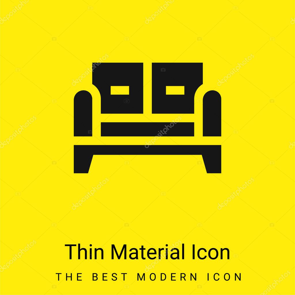 Armchair minimal bright yellow material icon