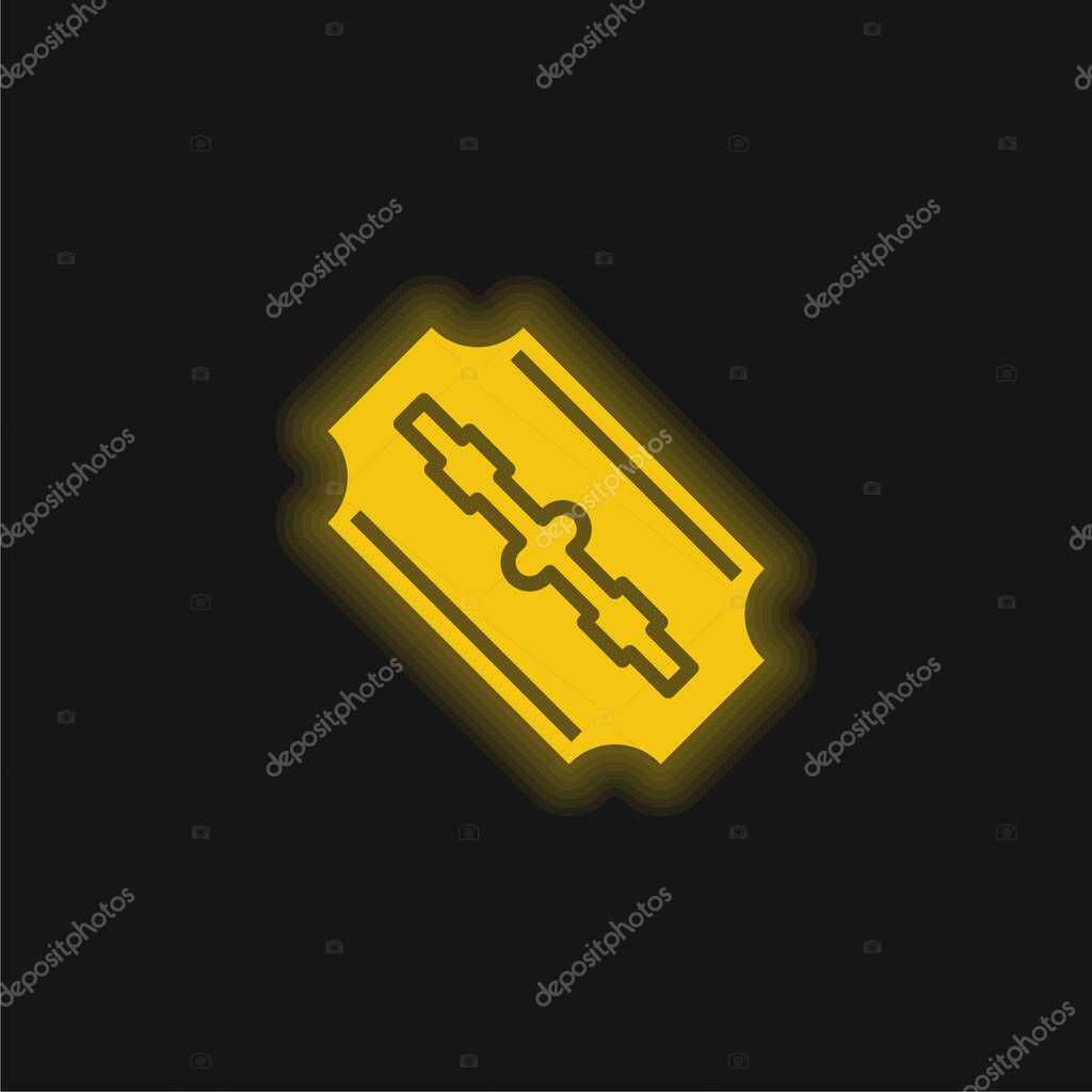 Blades yellow glowing neon icon