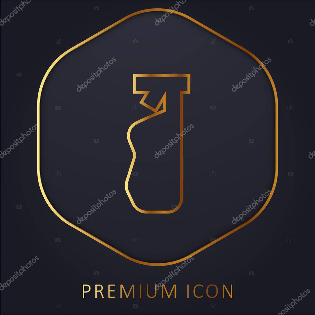 Bottle golden line premium logo or icon