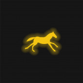 Fekete futás Ló sárga izzó neon ikon