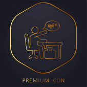 Rozzlobený zlatá čára prémie logo nebo ikona
