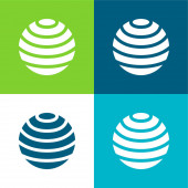 Labda Lapos négy szín minimális ikon készlet